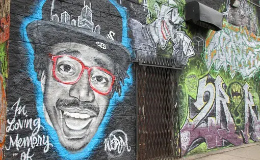 Graffiti in Humboldt Park on the West Side of Chicago where Latin and black gangs control the streets.  Image by Rieke Havertz. Chicago, 2013.