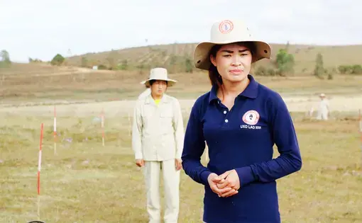 A UXO Lao demonstration in the Xieng Khouang Province in northern Laos. Image by Erin McGoff. Laos, 2017.