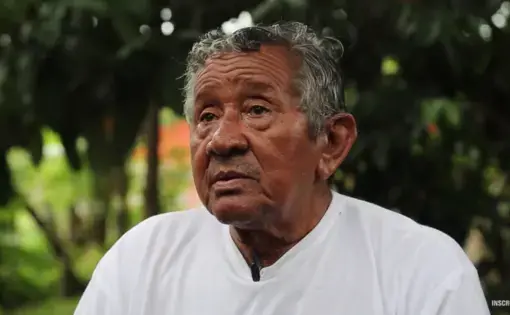 Sabá Marinho is interviewed in the series "Voices of the Forest: Forest Peoples Alliance." Image by Le Monde Diplomatique Brasil. Brazil, 2020.