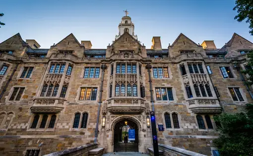 The Davenport College Building at Yale University, in New Haven, Connecticut. Image by Jon Bilous / Shutterstock. United States, undated.