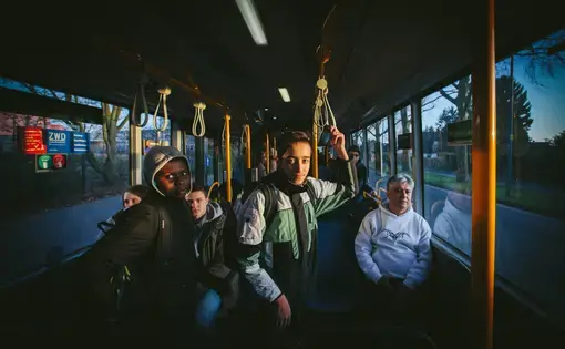 Milad began attending school while staying at a shelter in east Düsseldorf. After being relocated to the other side of the city, he continues to attend the same school, commuting an hour by bus and train each way, because of his attachment to friends and teachers. Image by Diana Markosian. Germany, 2016.