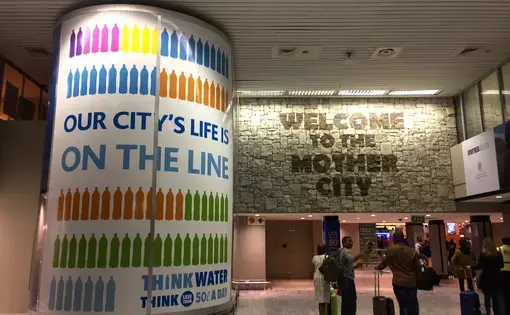 On arrival at Cape Town International Airport. Image by Jacqueline Flynn. South Africa, 2018.&nbsp;