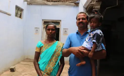 Ramya and Nehru with their third son, Kathir. Image by&nbsp;Praveena Somasundaram. India, 2017.