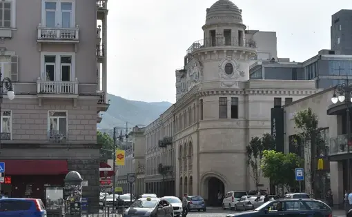 Kote Marjanishvili State Drama Theatre, one of the places Dmitri has performed.&nbsp;Image by Kaitlyn Johnson. Georgia, 2019.