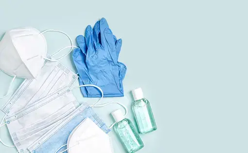 Face mask protection KN95 or N95 and surgical masks for protection. Image by Igisheva Maria / Shutterstock. 2020.
