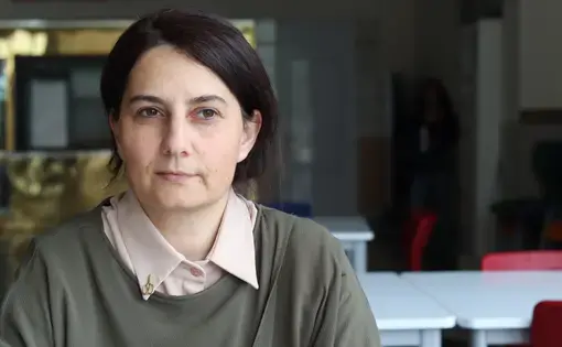 Yasemin Karabina, a high school Turkish language teacher and wife of one of the Turkish nationals working Kosovo who was expelled to Turkey. Image by AJ Naddaff. Kosovo, 2018.