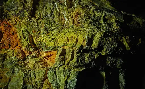 Uranium ore in the abandoned Hummer Mine, Paradox Valley, Colorado (detail). Image by Balazs Gardi. United States, 2017.