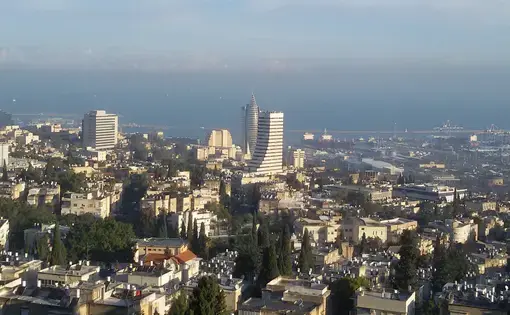 A view of Haifa and Haifa Bay, where ships with many Holocaust survivors landed from Europe in late 1940s. Image by Tomasz Cebrat. Israel, 2015.