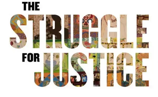 The Struggle for Justice logo. Courtesy of the School of the Art Institute of Chicago. 2019.
