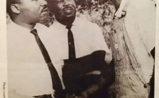 Photo of my great grandfather meeting with Dr. Martin Luther King, Jr. Image courtesy of C. Zawadi Morris. United States, undated.