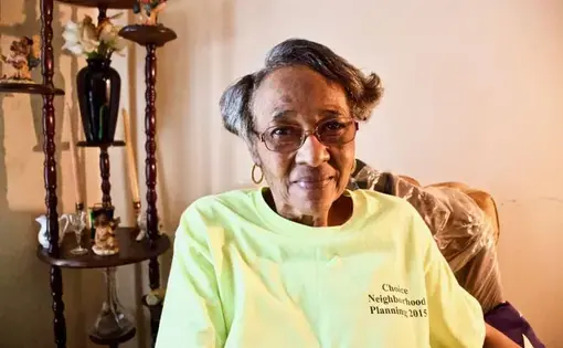 Valerie Nichols seen here at her home in Preservation Square. Ms. Nichols was featured in a story published in July about health challenges facing some residents of St. Louis. She was 66 when she died on Oct. 8, 2020. Image by Wiley Price/St. Louis American. United States, 2020.