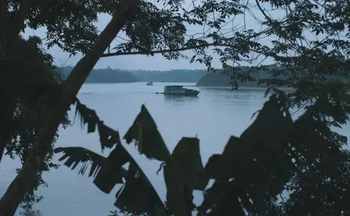 A view over the Putumayo River along the Ecuador-Colombia border. A still from the New Yorker film “SIONA: Amazon’s Defender’s Under Threat.” Image by Tom Laffay. Colombia, undated.