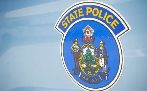 A Maine State Police cruiser is shown outside the Penobscot County Jail on May 12, 2020. Image by Natalie Williams/Bangor Daily News