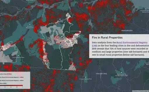 Screenshot of the Interactive 'Fire in Rural Properties' Map. 