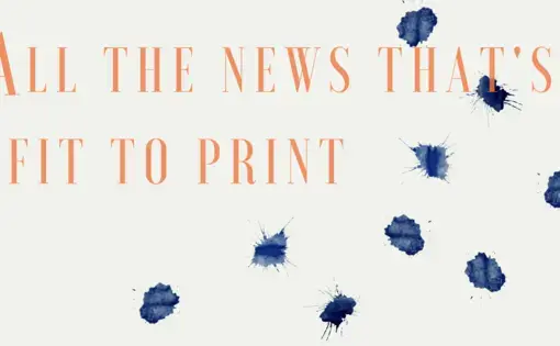 Graphic with poem title, "All the News That's Fit to Print"