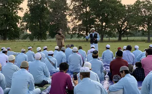 Rohingya people gather to pray for Eid al-Adha
