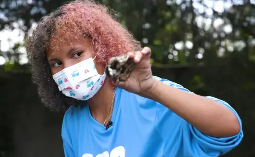 Nani Reyes with oyster