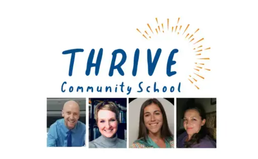 Headshots of the Thrive Community Charter School are shown under a logo that reads, "Thrive Community Charter School".