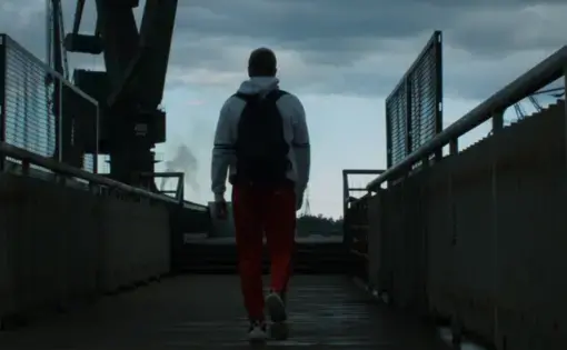 Young boy walking