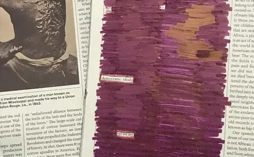 1619 Blackout poem artwork