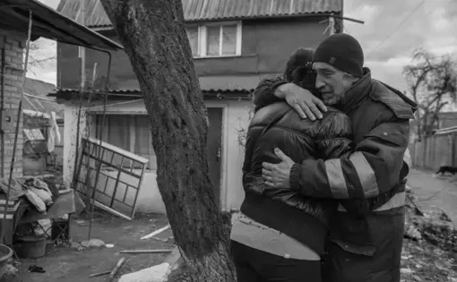 A couple hugging
