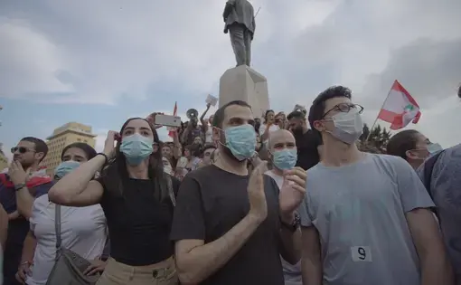 Protestors during the 2019 revolution in Lebanon