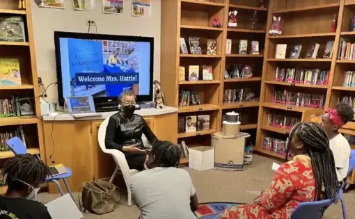 Students from Joy Village School conduct an interview