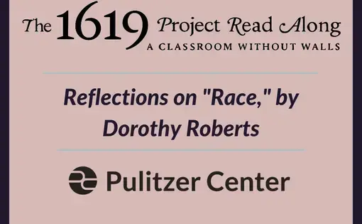 Reflections on Race by Dorothy Roberts in black text on a pink background