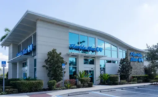A Florida Blue branch office in Fort Myers, Florida, USA. 2021. Image by JHVEPhoto/Shutterstock.