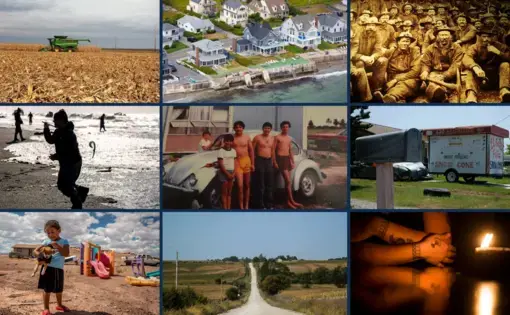 Collage showing nine images from the news stories featured in this lesson.