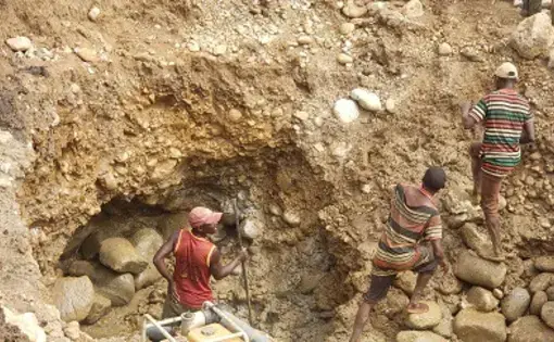 A sight of an illegal gold mine.