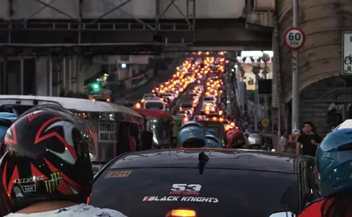 Heavy traffic in the Philippines