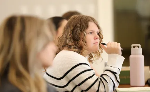 Hannah Sawyer in class