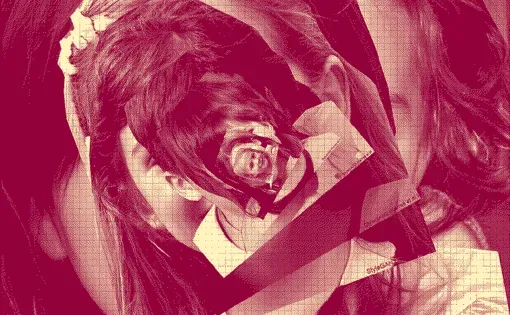 Graphic distortion of portraits of children