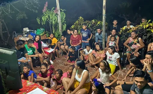 People sitting on floor
