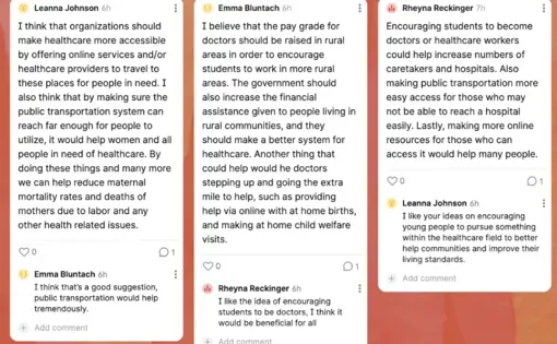 screenshot of padlet