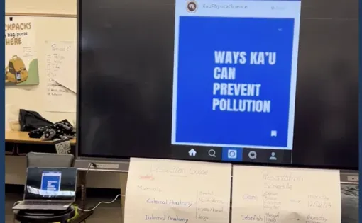 students presenting their final instagram carousels as part of a community outreach event