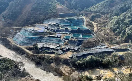 A rare earth mining site in the Pangwa area, Myanmar, seen in June.