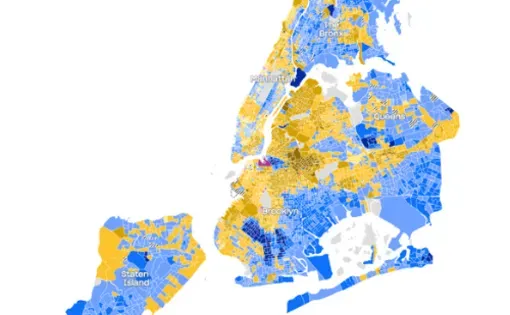 A photo of the New York City Electoral map from the 2021 mayoral election
