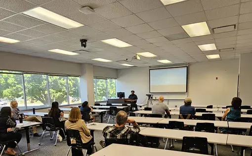 Journalist Jonathan Custodio speaks to students