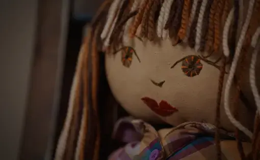 This is a "healing doll" that Araceli Salcedo uses to cope with the void left behind by her missing daughter, Rubi. Image by Jean Chapiro. Mexico, 2022.