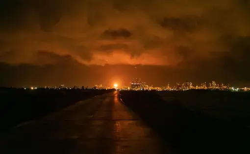 Clouds over the town of Vidor at night.