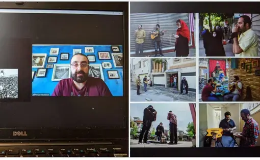 Pooyan Tabatabei presents "Walking on a Blade," a photojournalism project documenting the impacts of COVID-19 on Iran's marginalized communities. Image courtesy of the Center for East Asian Studies at the University of Chicago. United States/Canada, 2020.