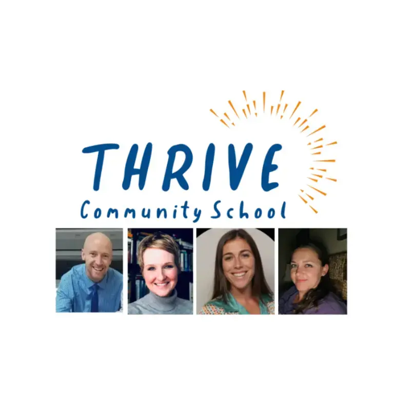 Headshots of the Thrive Community Charter School are shown under a logo that reads, "Thrive Community Charter School".