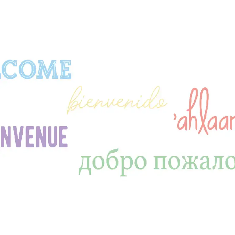 The word "welcome" in different languages