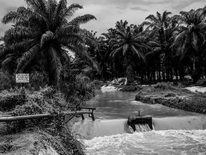 &nbsp;MURKY. A muddy river in Kandis with a sign that discourages people from using the water. Imagy by Xyza Cruz Bacani. Indonesia, 2018.&nbsp;