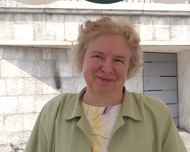 Irena Horvat of SDS. Image by Olivia Watson. Slovenia,&nbsp;2018.