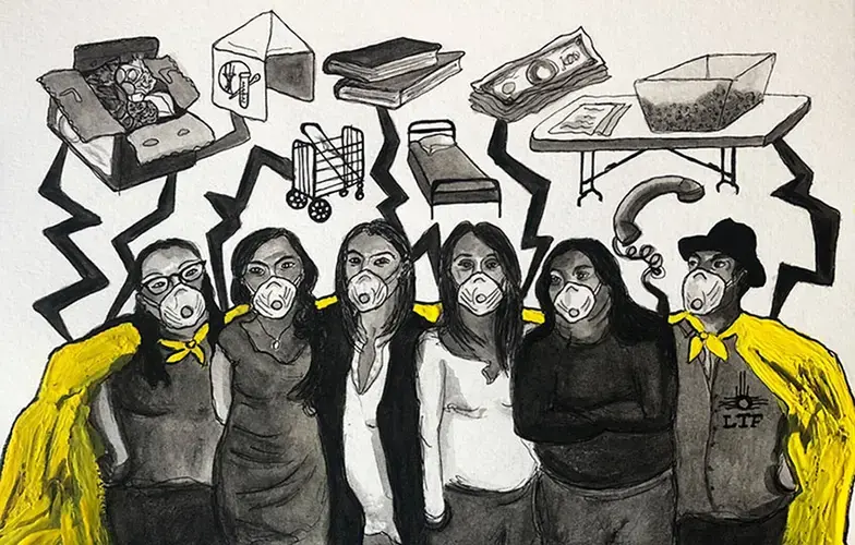 Valerie Tulier-Laiwa, Veronica Garcia, Gabriela Lopez, Gloria Romero, Tracy Gallardo and Roberto Hernandez. Illustration by Molly Oleson.