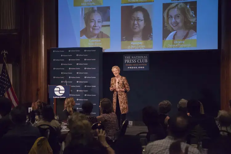 Ambassador Swanee Hunt gives the opening remarks at the dinner on Saturday, June 2. Image by Jin Ding. Washington, D.C., 2018.