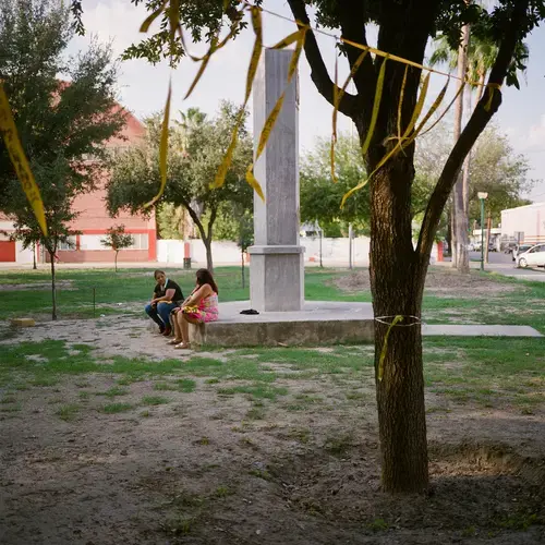 A memorial for those kidnapped is seen in Plaza Palabra.&nbsp;Image by by Christopher Lee. Mexico, 2020.